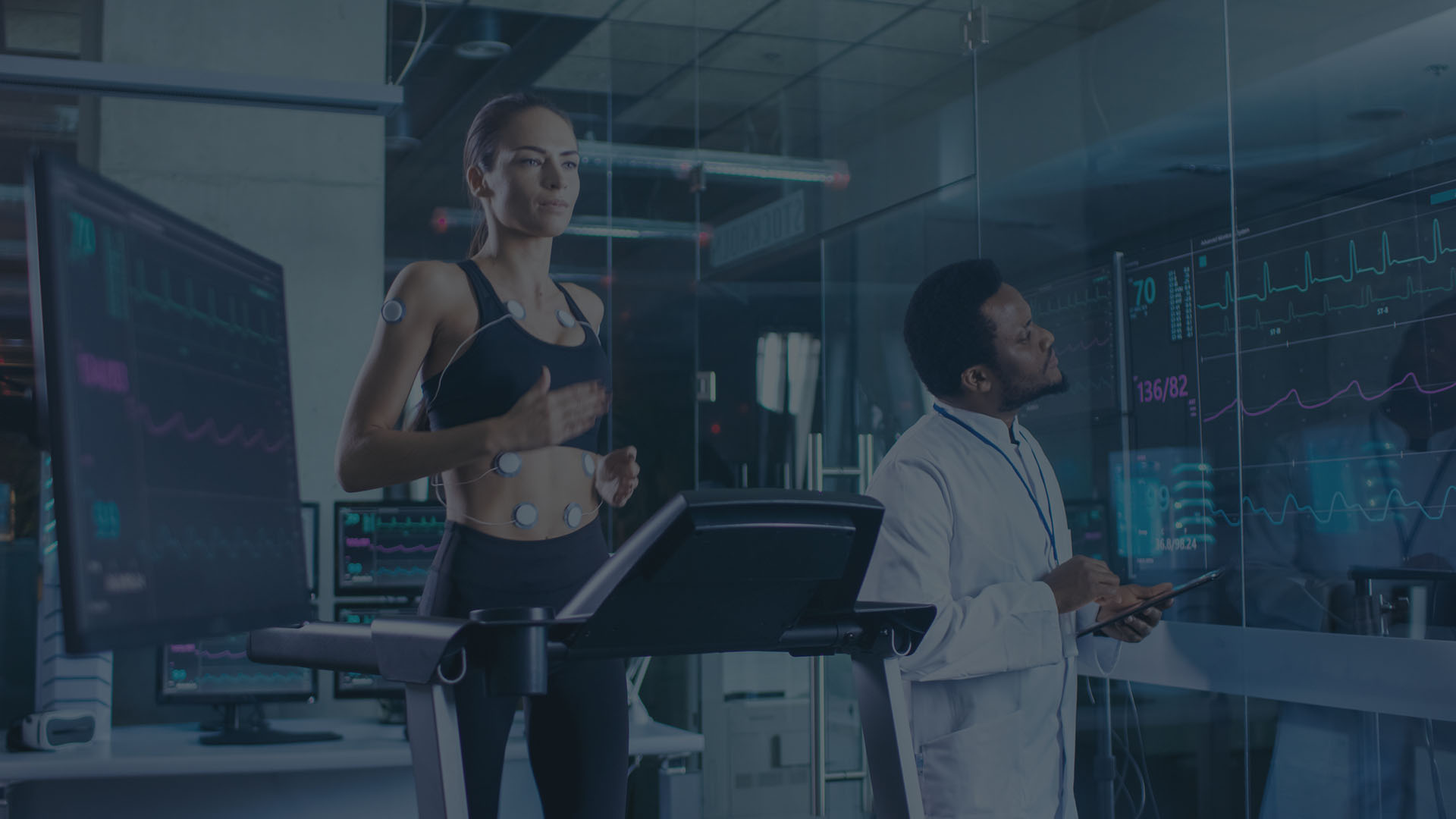 athlete getting their heart rate recorded